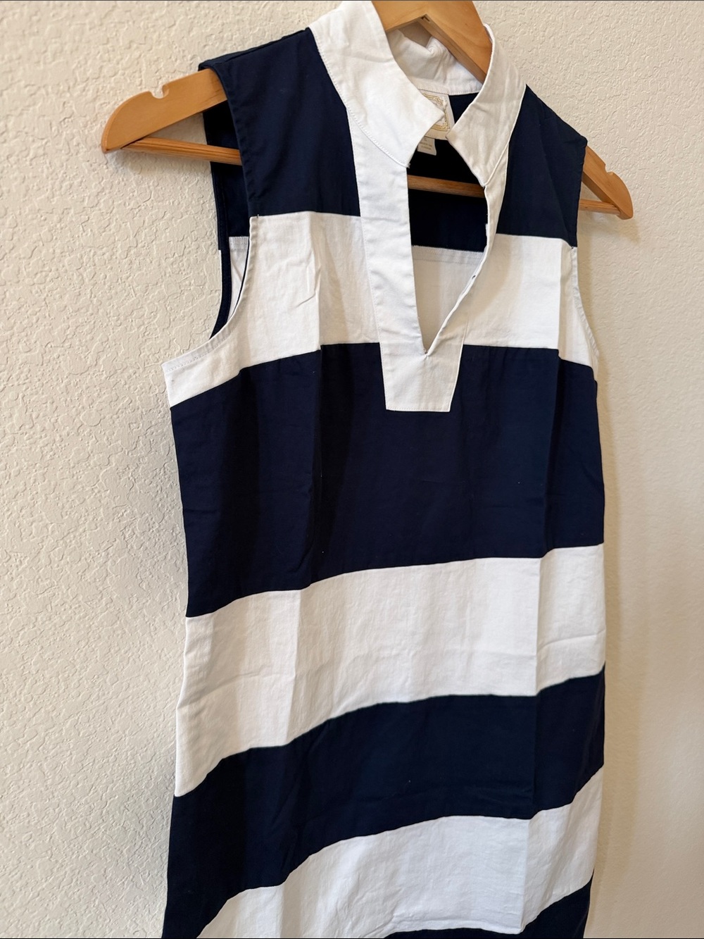 STS Sail to Sable Classic Navy Stripe Sleeveless shift Tunic Dress S Nautical - Picture 5 of 12